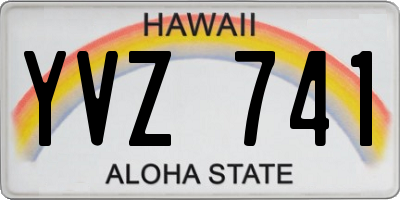 HI license plate YVZ741
