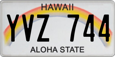 HI license plate YVZ744