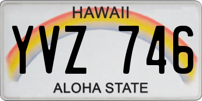 HI license plate YVZ746