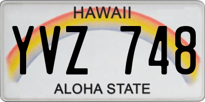 HI license plate YVZ748