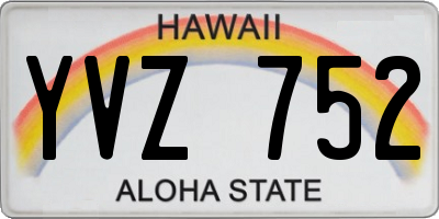 HI license plate YVZ752