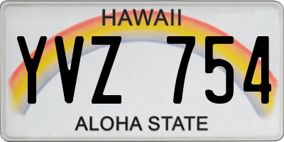 HI license plate YVZ754
