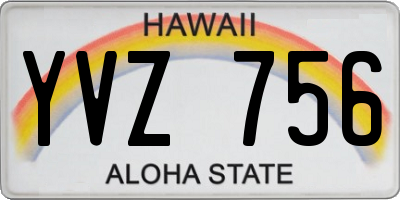 HI license plate YVZ756