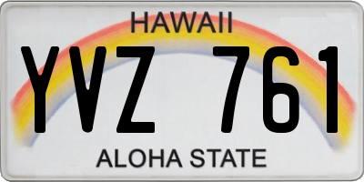 HI license plate YVZ761