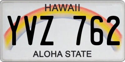 HI license plate YVZ762