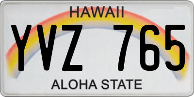 HI license plate YVZ765