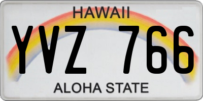 HI license plate YVZ766