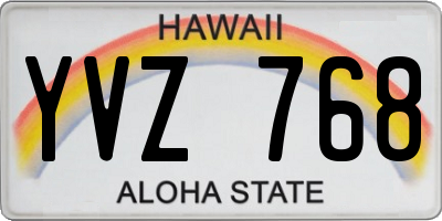 HI license plate YVZ768