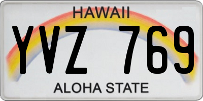HI license plate YVZ769