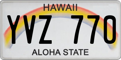 HI license plate YVZ770
