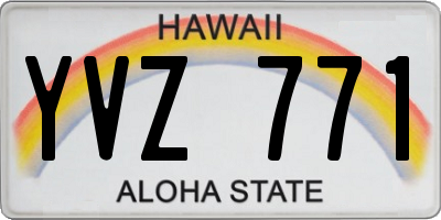 HI license plate YVZ771