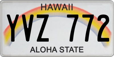 HI license plate YVZ772