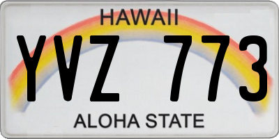 HI license plate YVZ773