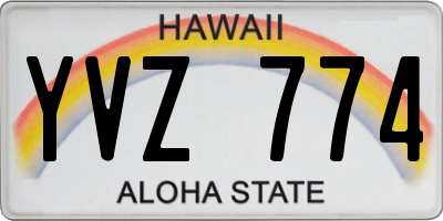 HI license plate YVZ774