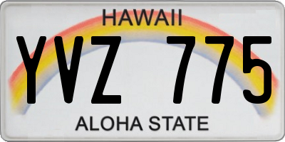 HI license plate YVZ775
