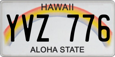 HI license plate YVZ776