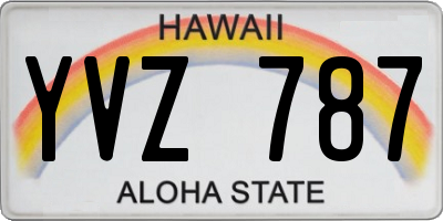 HI license plate YVZ787