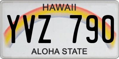 HI license plate YVZ790