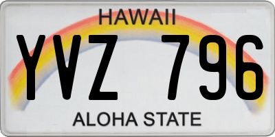 HI license plate YVZ796