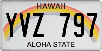 HI license plate YVZ797