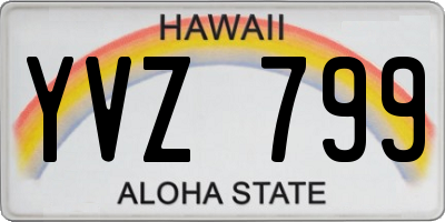 HI license plate YVZ799