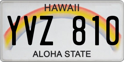 HI license plate YVZ810