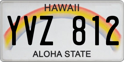 HI license plate YVZ812