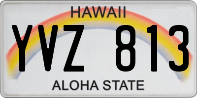 HI license plate YVZ813