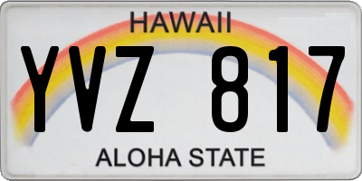 HI license plate YVZ817