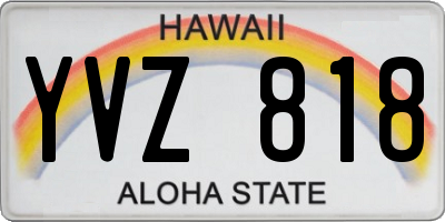 HI license plate YVZ818