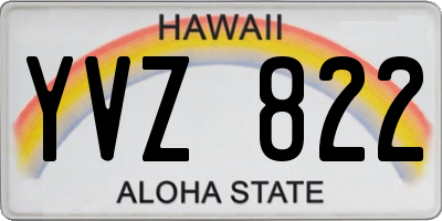 HI license plate YVZ822