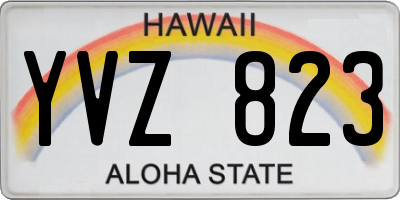 HI license plate YVZ823
