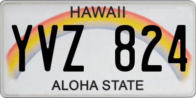 HI license plate YVZ824