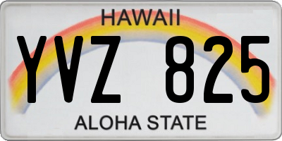 HI license plate YVZ825