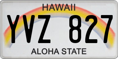 HI license plate YVZ827