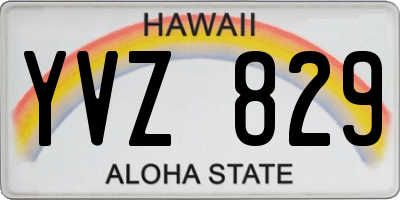 HI license plate YVZ829