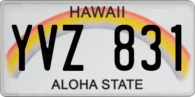 HI license plate YVZ831