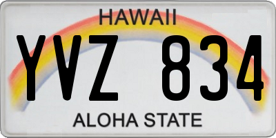 HI license plate YVZ834