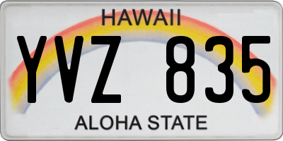 HI license plate YVZ835