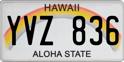 HI license plate YVZ836