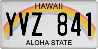 HI license plate YVZ841