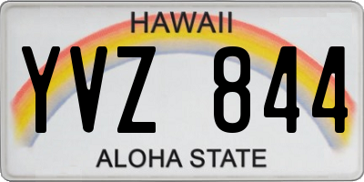 HI license plate YVZ844
