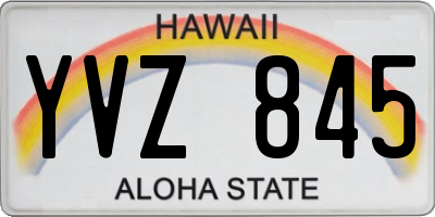 HI license plate YVZ845