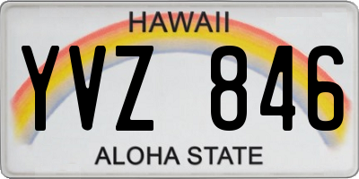 HI license plate YVZ846