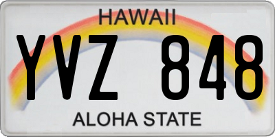 HI license plate YVZ848