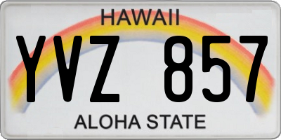 HI license plate YVZ857