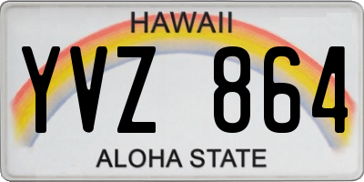 HI license plate YVZ864