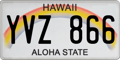 HI license plate YVZ866