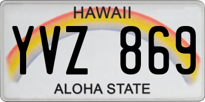 HI license plate YVZ869