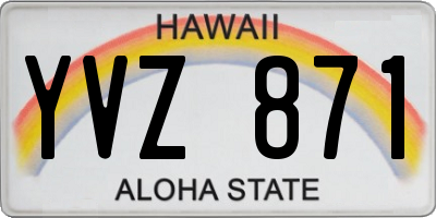 HI license plate YVZ871